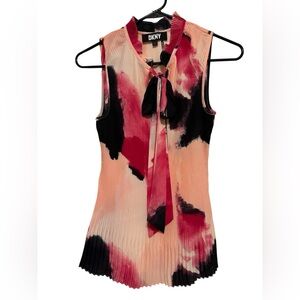 DKNY Women's Sleeveless Top - Pink and Black